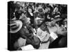 Frenzied Shoppers Crowd around Busy Cashier During Hearn's Department Stores Bargain Rush Sale-Lisa Larsen-Stretched Canvas