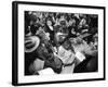 Frenzied Shoppers Crowd around Busy Cashier During Hearn's Department Stores Bargain Rush Sale-Lisa Larsen-Framed Photographic Print