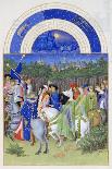 Très Riches Heures Du Duc De Berry: Month of May-Frères Limbourg-Framed Stretched Canvas