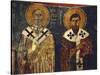 Fresco Depiciting St Basil the Great and St Gregory-null-Stretched Canvas