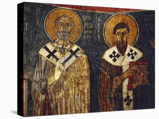 Fresco Depiciting St Basil the Great and St Gregory-null-Stretched Canvas