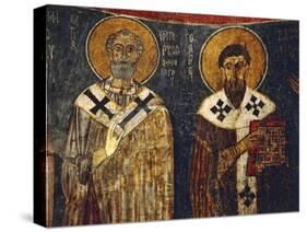 Fresco Depiciting St Basil the Great and St Gregory-null-Stretched Canvas