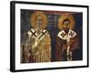 Fresco Depiciting St Basil the Great and St Gregory-null-Framed Giclee Print