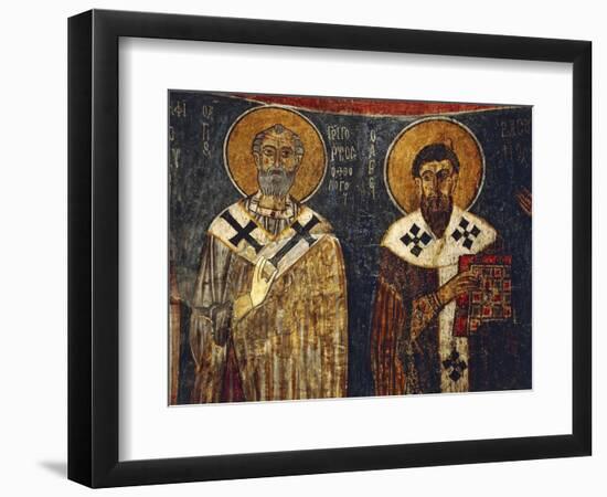 Fresco Depiciting St Basil the Great and St Gregory-null-Framed Premium Giclee Print