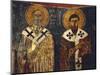 Fresco Depiciting St Basil the Great and St Gregory-null-Mounted Premium Giclee Print