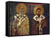 Fresco Depiciting St Basil the Great and St Gregory-null-Framed Stretched Canvas