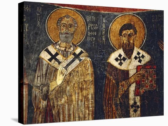 Fresco Depiciting St Basil the Great and St Gregory-null-Stretched Canvas