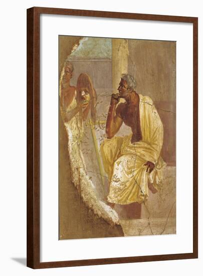 Fresco Depicting Actor and Tragic Mask, from Pompei, Italy-null-Framed Giclee Print