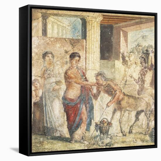 Fresco Depicting Centaur at Wedding of Pirithous and Hippodamia from Pompeii, Italy-null-Framed Stretched Canvas