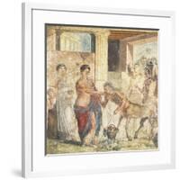 Fresco Depicting Centaur at Wedding of Pirithous and Hippodamia from Pompeii, Italy-null-Framed Giclee Print