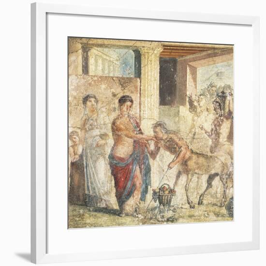 Fresco Depicting Centaur at Wedding of Pirithous and Hippodamia from Pompeii, Italy-null-Framed Giclee Print