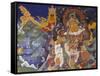 Fresco Depicting Colorful Deities-null-Framed Stretched Canvas