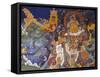 Fresco Depicting Colorful Deities-null-Framed Stretched Canvas