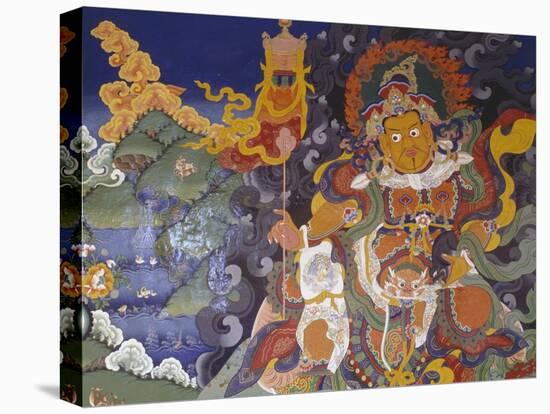 Fresco Depicting Colorful Deities-null-Stretched Canvas