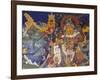 Fresco Depicting Colorful Deities-null-Framed Giclee Print