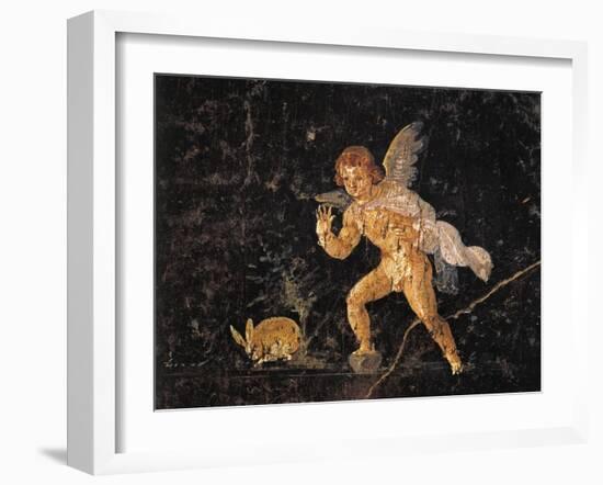 Fresco Depicting Cupid Chasing Hare, from Pompei, Italy-null-Framed Giclee Print