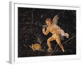 Fresco Depicting Cupid Chasing Hare, from Pompei, Italy-null-Framed Giclee Print