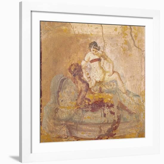 Fresco Depicting Erotic Subject, from Pompei, Italy-null-Framed Giclee Print