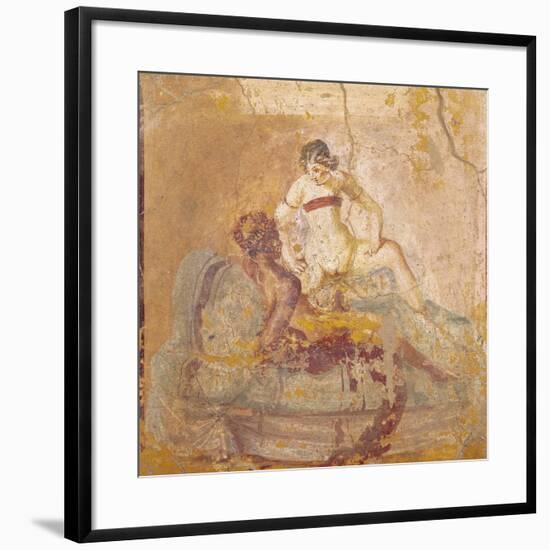 Fresco Depicting Erotic Subject, from Pompei, Italy-null-Framed Giclee Print