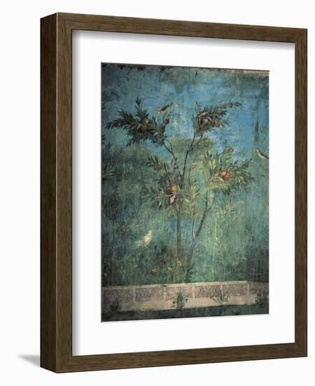 Fresco Depicting Garden with Fruit Trees and Birds-null-Framed Giclee Print