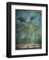 Fresco Depicting Garden with Fruit Trees and Birds-null-Framed Giclee Print