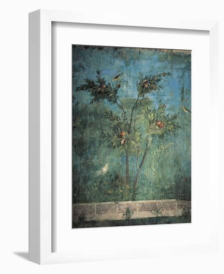 Fresco Depicting Garden with Fruit Trees and Birds-null-Framed Giclee Print