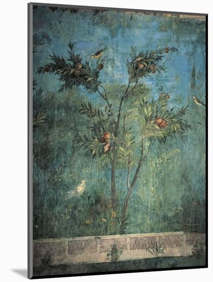 Fresco Depicting Garden with Fruit Trees and Birds-null-Mounted Giclee Print