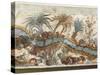 Fresco Depicting River Landscape, from Akrotiri, Thera Island, Santorini, Greece, Detail-null-Stretched Canvas