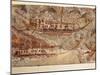 Fresco Depicting Ship Procession, from Akrotiri, Thera Island, Santorini, Greece, Detail, Ships-null-Mounted Giclee Print