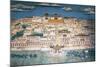 Fresco Depicting the City in Ganden Sumtsenling Monastery (Gompa)-null-Mounted Giclee Print