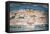 Fresco Depicting the City in Ganden Sumtsenling Monastery (Gompa)-null-Framed Stretched Canvas