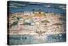 Fresco Depicting the City in Ganden Sumtsenling Monastery (Gompa)-null-Stretched Canvas