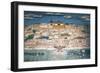 Fresco Depicting the City in Ganden Sumtsenling Monastery (Gompa)-null-Framed Giclee Print