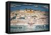 Fresco Depicting the City in Ganden Sumtsenling Monastery (Gompa)-null-Framed Stretched Canvas