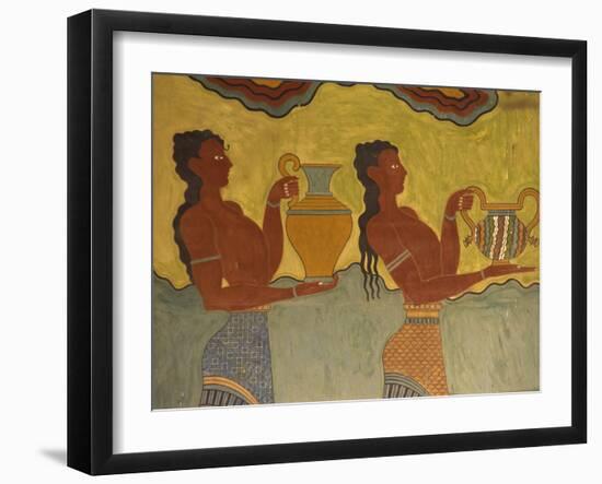Fresco Detail, Knossos, Crete, Greece, Europe-Harding Robert-Framed Photographic Print