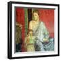 Fresco Detail, Young Girl Reading, 1st Century BC-null-Framed Giclee Print