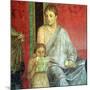 Fresco Detail, Young Girl Reading, 1st Century BC-null-Mounted Giclee Print