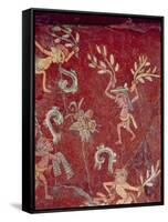 Fresco from the Palace of Tepantitla (Fresco) 407318 Little Figures-Teotihuacan-Framed Stretched Canvas