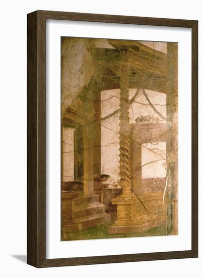 Fresco in Fourth Pompeian Style Depicting an Architectural Decoration-null-Framed Giclee Print