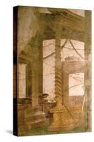 Fresco in Fourth Pompeian Style Depicting an Architectural Decoration-null-Stretched Canvas