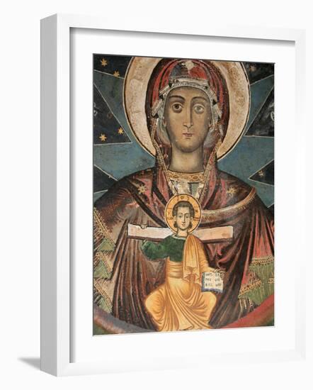 Fresco in Koutloumoussiou Monastery on Mount Athos, UNESCO World Heritage Site, Greece, Europe-Godong-Framed Photographic Print