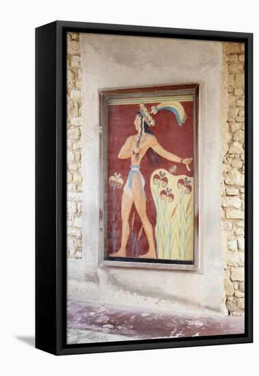 Fresco in Palace of Knossos, Iraklion (Heraklion) (Iraklio), Crete, Greek Islands, Greece, Europe-Markus Lange-Framed Stretched Canvas