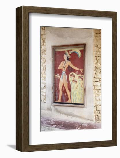 Fresco in Palace of Knossos, Iraklion (Heraklion) (Iraklio), Crete, Greek Islands, Greece, Europe-Markus Lange-Framed Photographic Print