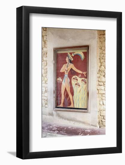 Fresco in Palace of Knossos, Iraklion (Heraklion) (Iraklio), Crete, Greek Islands, Greece, Europe-Markus Lange-Framed Photographic Print