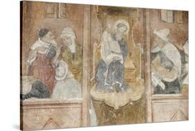 Fresco of Jesus with the Rabbis, Abondance abbey church, Abondance, Haute Savoie, France-Godong-Stretched Canvas