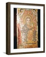 Fresco of Madonna and Child, St. Mary's Church (Bieta Maryam), Wollo Region, Lalibela, Ethiopia-J P De Manne-Framed Photographic Print