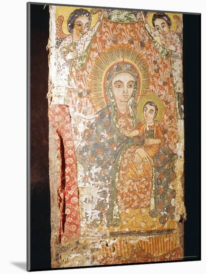 Fresco of Madonna and Child, St. Mary's Church (Bieta Maryam), Wollo Region, Lalibela, Ethiopia-J P De Manne-Mounted Photographic Print