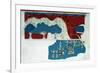 Fresco of the royal court of the Minoan palace at Knossos, 18th century BC-Unknown-Framed Giclee Print