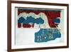 Fresco of the royal court of the Minoan palace at Knossos, 18th century BC-Unknown-Framed Giclee Print