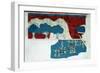 Fresco of the royal court of the Minoan palace at Knossos, 18th century BC-Unknown-Framed Giclee Print